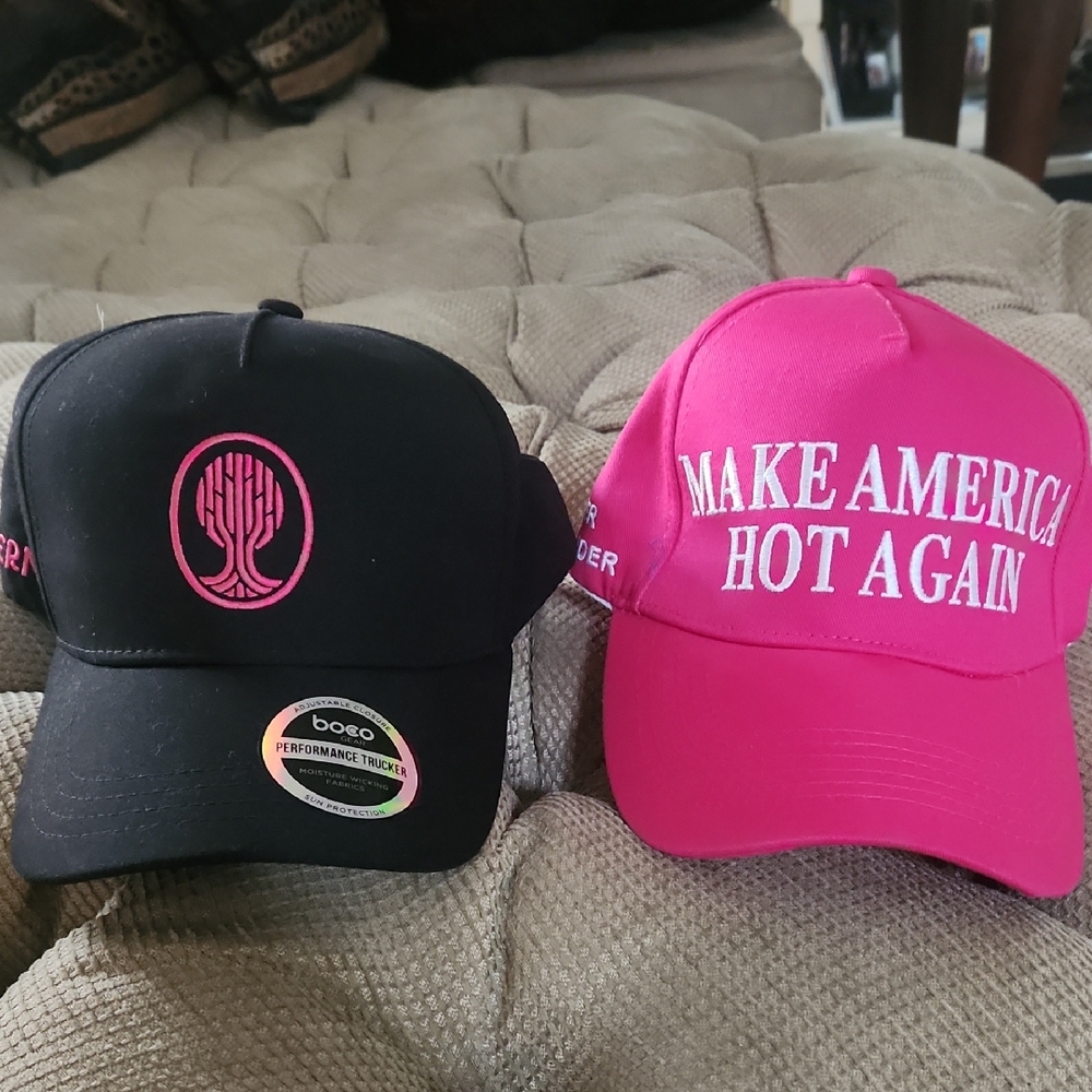 Pink and Black Women's Baseball Caps